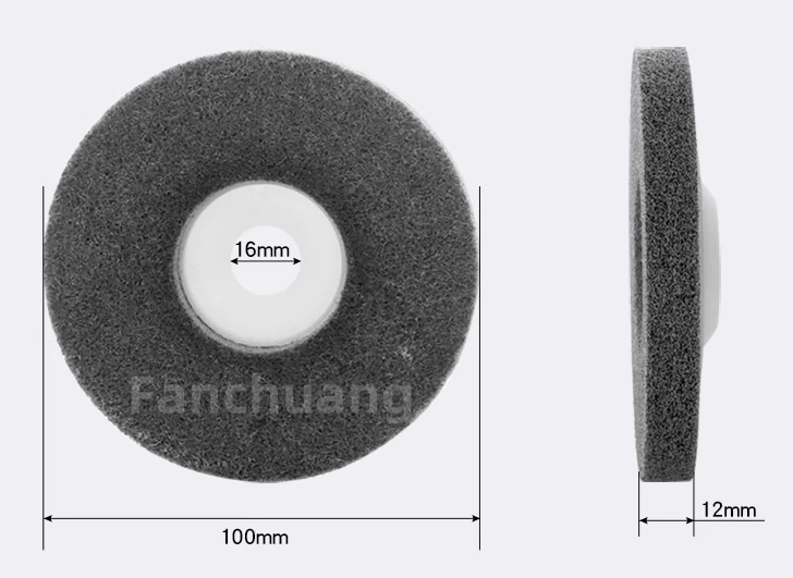 dimension of 4inch nylon abrasive wheel