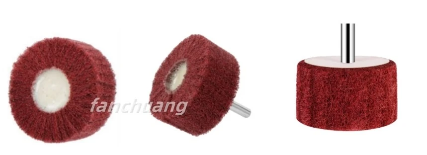 Non-woven abrasive wheel with shaft