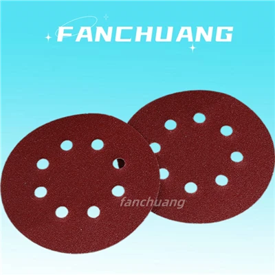Cakram Pengamplasan Abrasive Hook And Loop Untuk Memoles Kayu, 8 Lubang