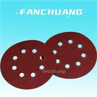 Cakram Pengamplasan Abrasive Hook And Loop Untuk Memoles Kayu, 8 Lubang